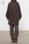Mutedance 24 Autumn and Winter Scarf Buttoned Jacket Series MD-MD24FW07-BROWN